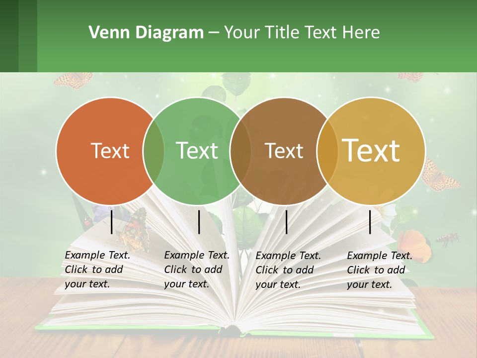 An Open Book With A Plant Growing Out Of It PowerPoint Template