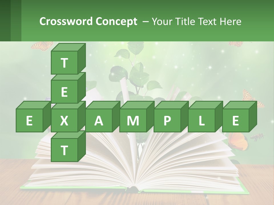 An Open Book With A Plant Growing Out Of It PowerPoint Template