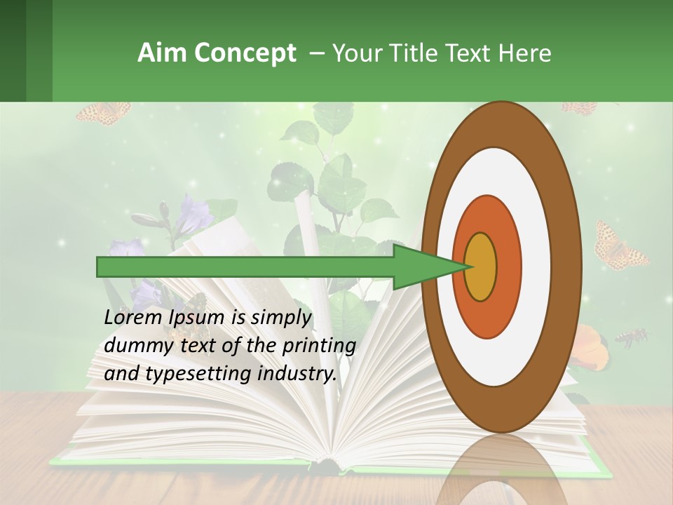 An Open Book With A Plant Growing Out Of It PowerPoint Template