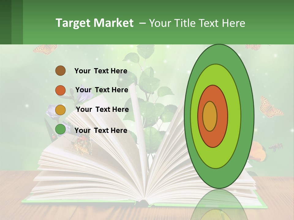 An Open Book With A Plant Growing Out Of It PowerPoint Template