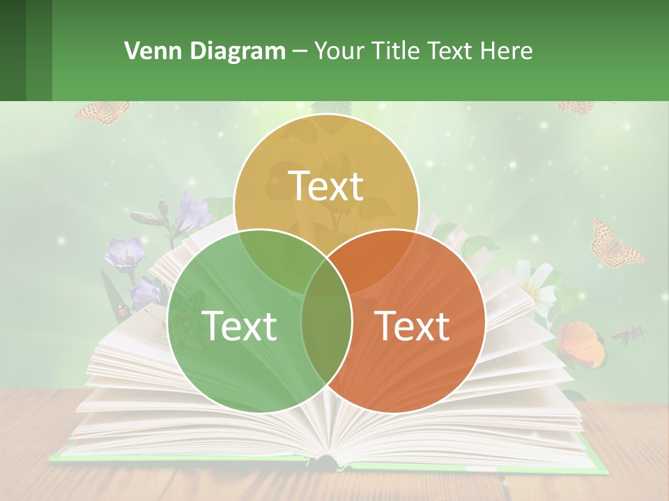 An Open Book With A Plant Growing Out Of It PowerPoint Template