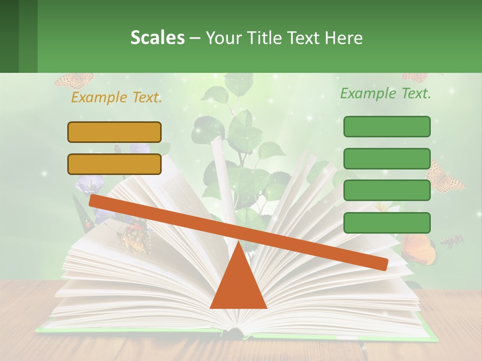 An Open Book With A Plant Growing Out Of It PowerPoint Template