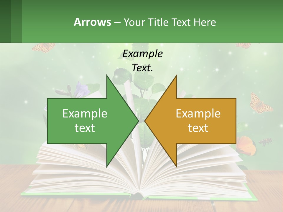 An Open Book With A Plant Growing Out Of It PowerPoint Template