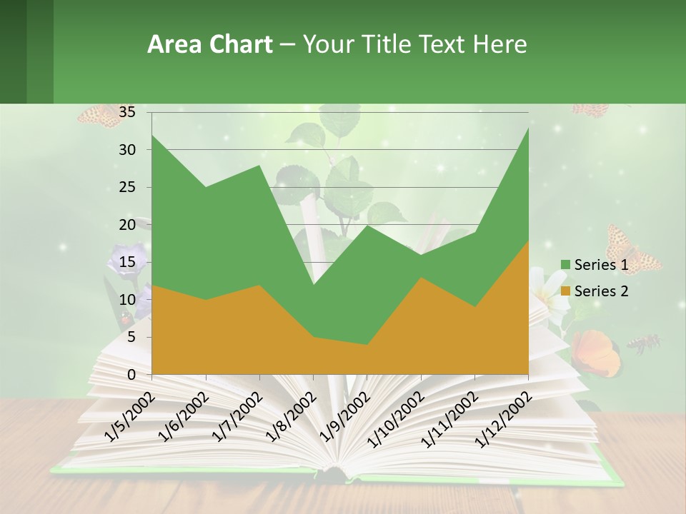 An Open Book With A Plant Growing Out Of It PowerPoint Template
