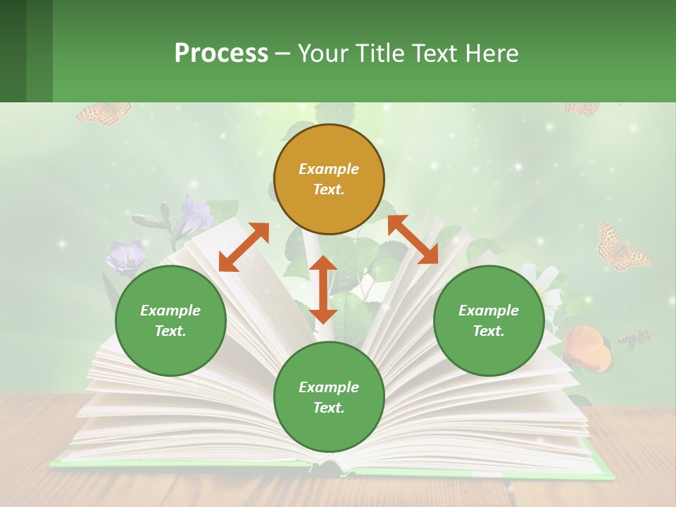 An Open Book With A Plant Growing Out Of It PowerPoint Template