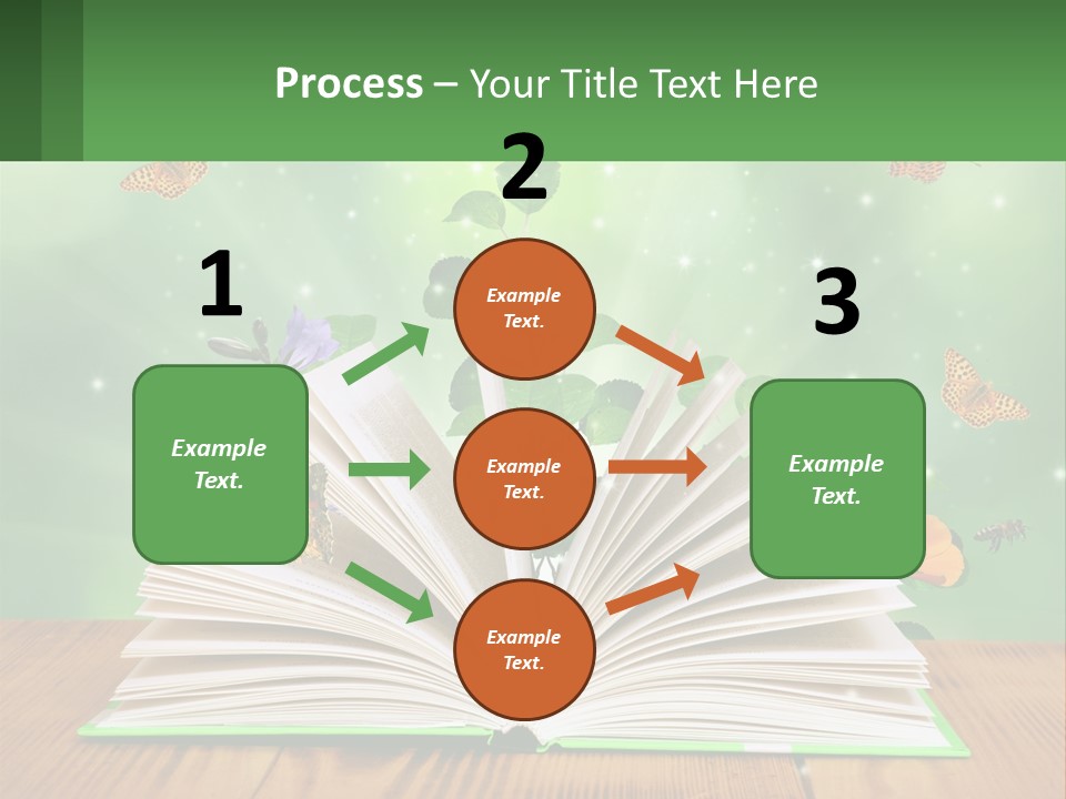 An Open Book With A Plant Growing Out Of It PowerPoint Template