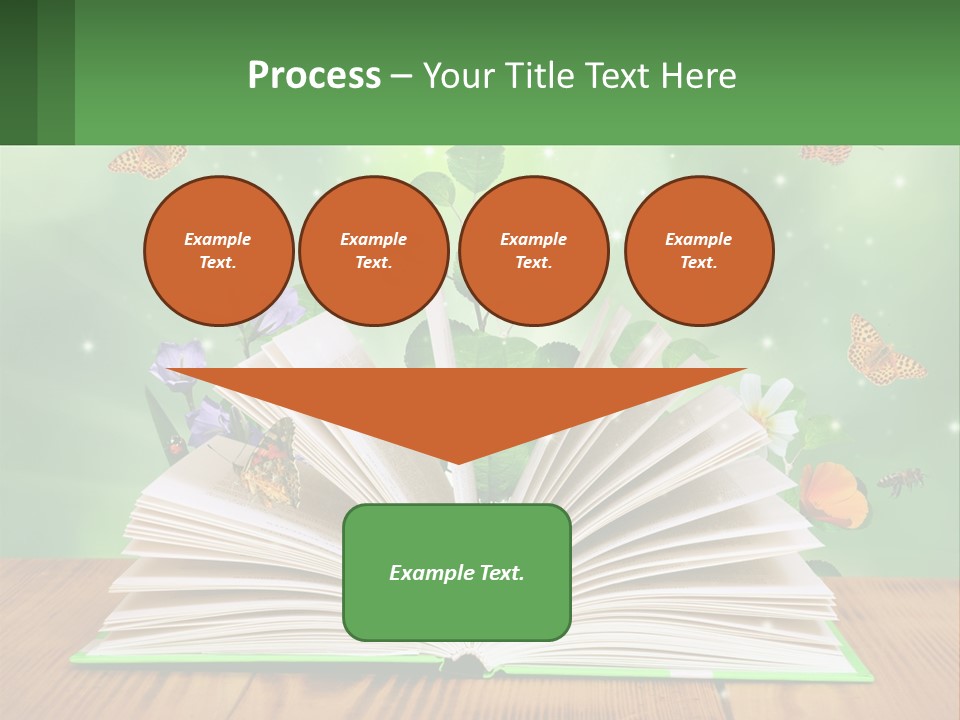 An Open Book With A Plant Growing Out Of It PowerPoint Template