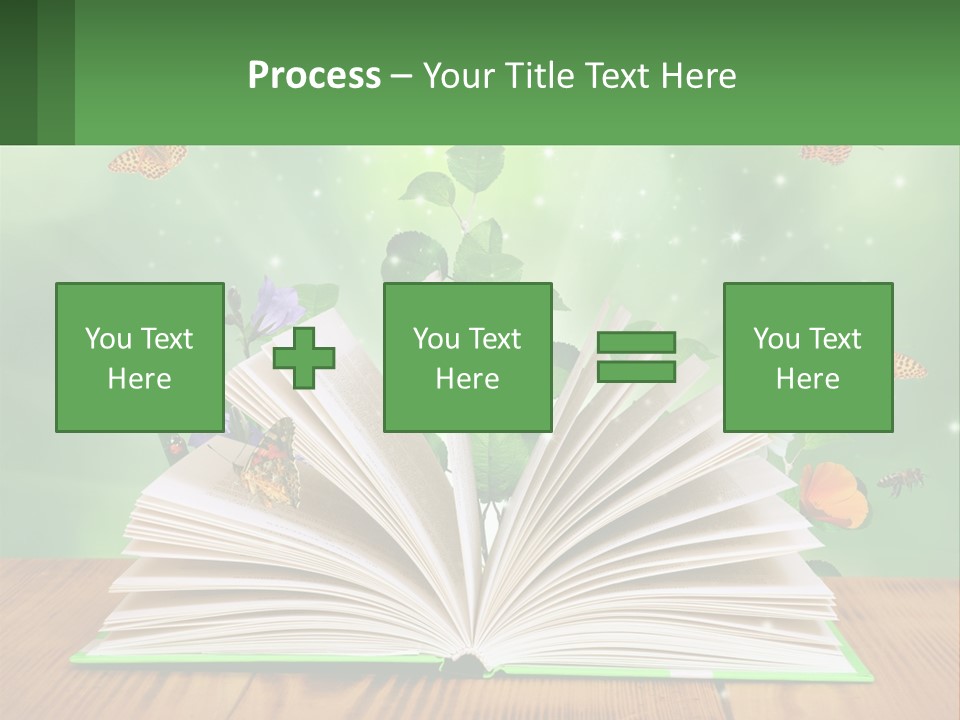 An Open Book With A Plant Growing Out Of It PowerPoint Template