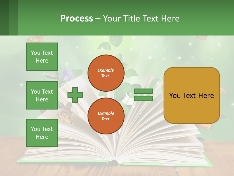 An Open Book With A Plant Growing Out Of It PowerPoint Template