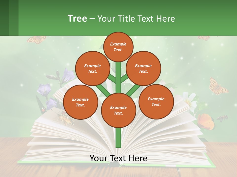 An Open Book With A Plant Growing Out Of It PowerPoint Template