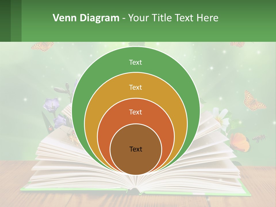 An Open Book With A Plant Growing Out Of It PowerPoint Template