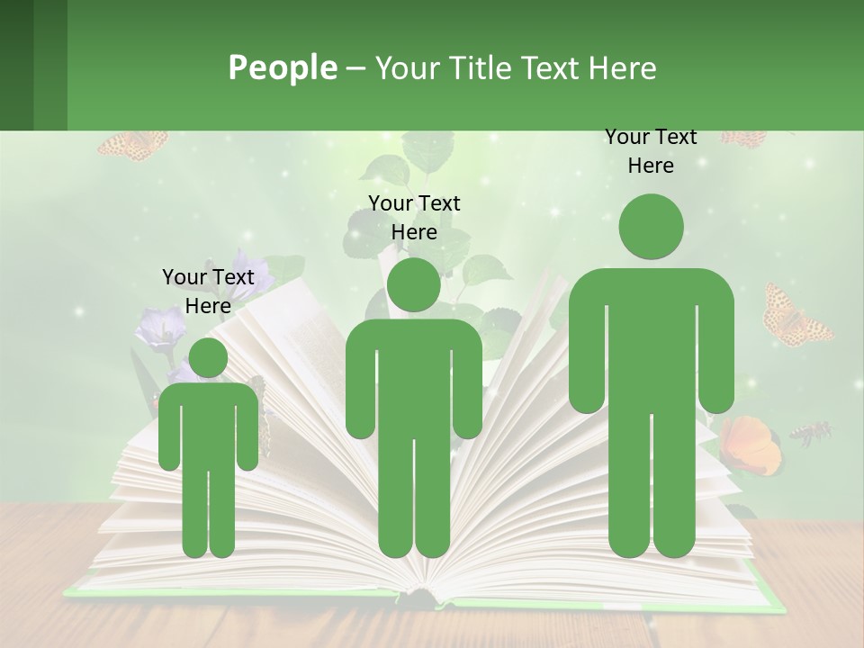 An Open Book With A Plant Growing Out Of It PowerPoint Template