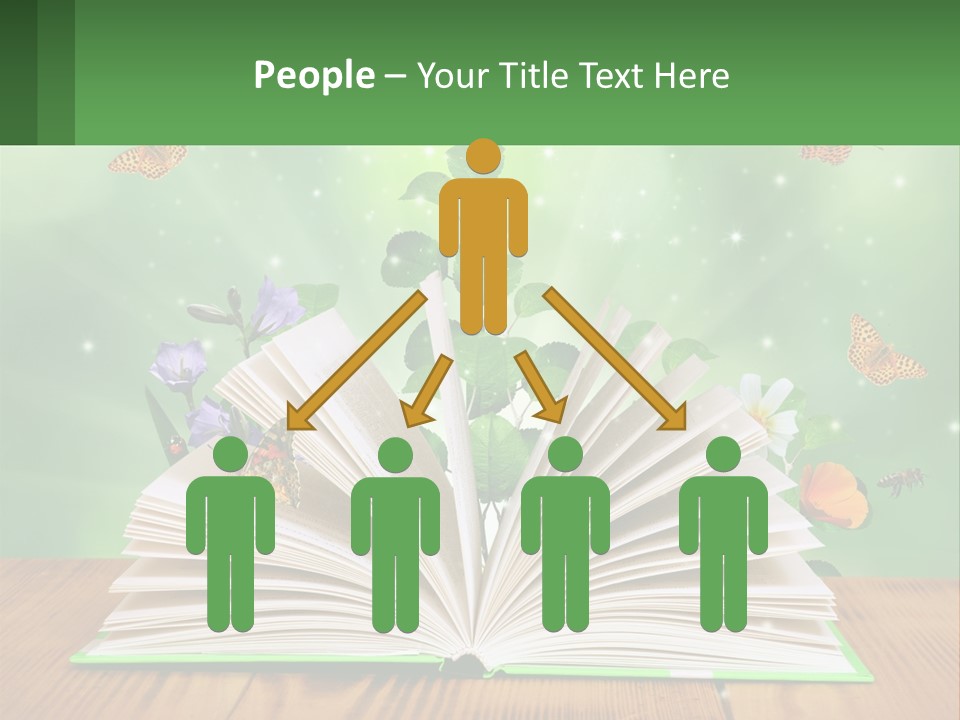 An Open Book With A Plant Growing Out Of It PowerPoint Template