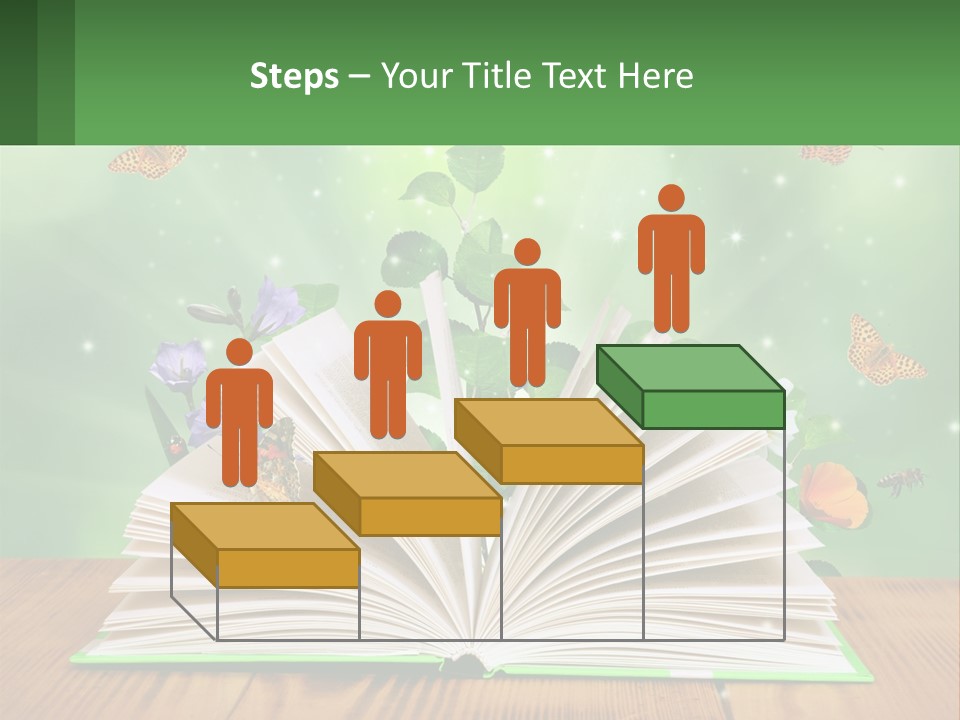 An Open Book With A Plant Growing Out Of It PowerPoint Template