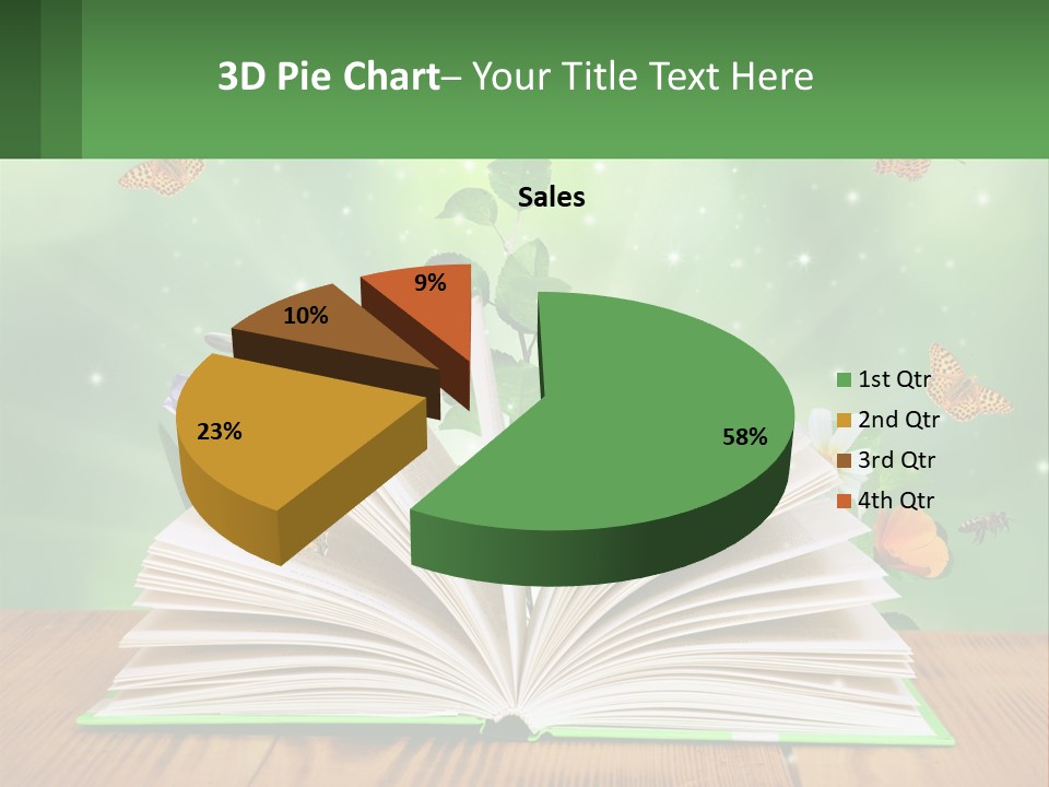 An Open Book With A Plant Growing Out Of It PowerPoint Template