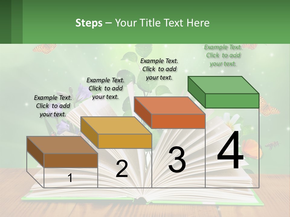 An Open Book With A Plant Growing Out Of It PowerPoint Template
