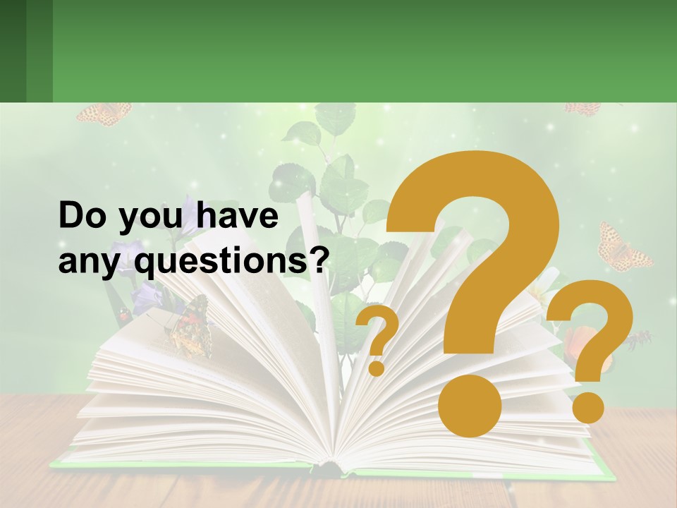 An Open Book With A Plant Growing Out Of It PowerPoint Template