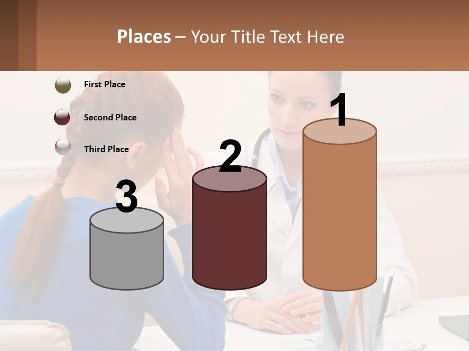 A Doctor Talking To A Patient At A Desk PowerPoint Template