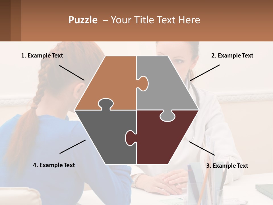 A Doctor Talking To A Patient At A Desk PowerPoint Template