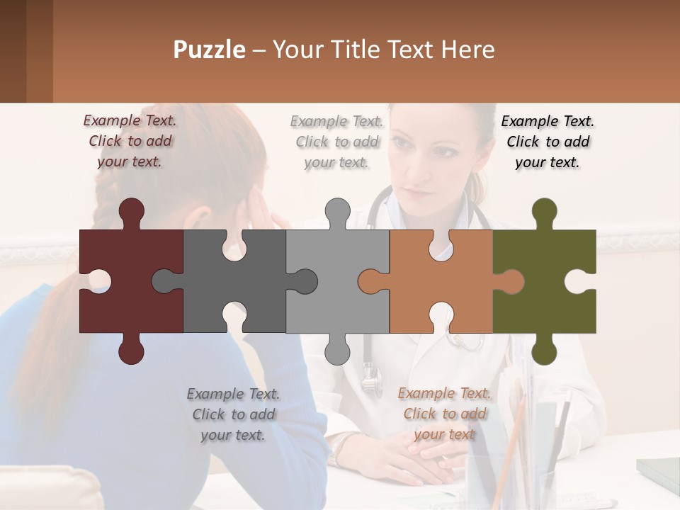A Doctor Talking To A Patient At A Desk PowerPoint Template