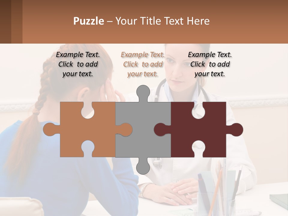 A Doctor Talking To A Patient At A Desk PowerPoint Template