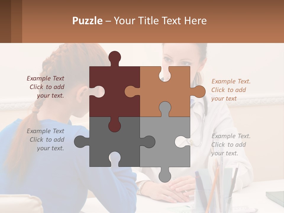 A Doctor Talking To A Patient At A Desk PowerPoint Template