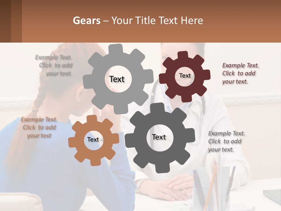 A Doctor Talking To A Patient At A Desk PowerPoint Template