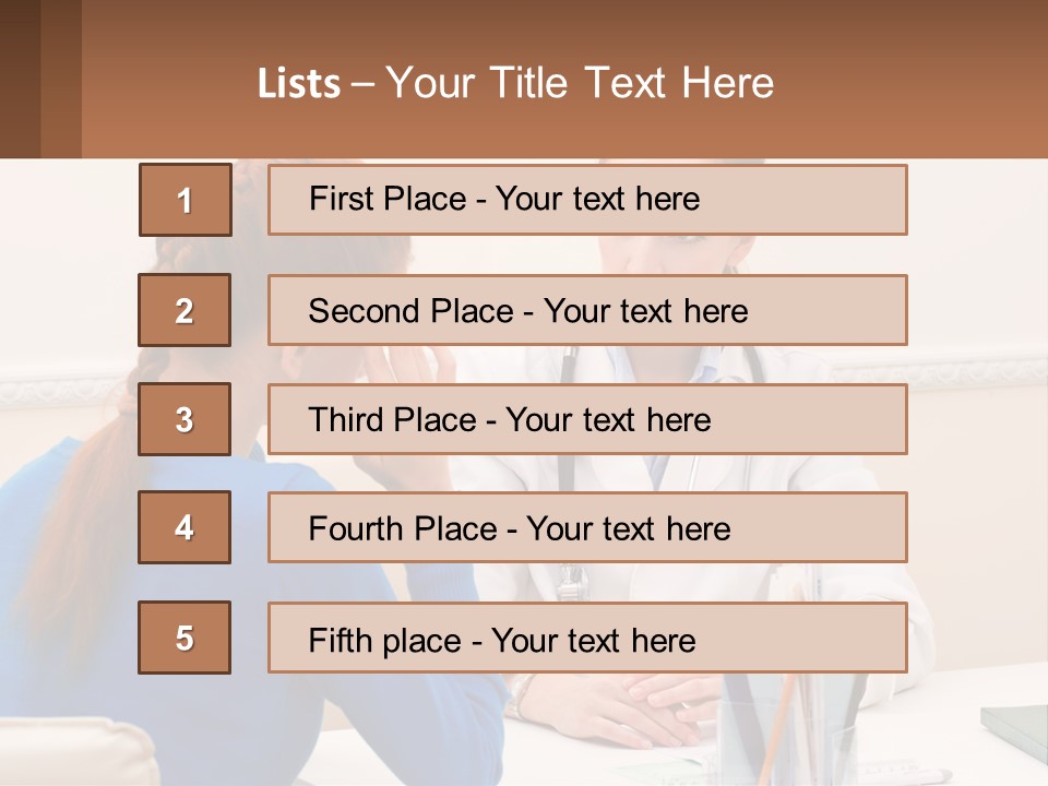 A Doctor Talking To A Patient At A Desk PowerPoint Template