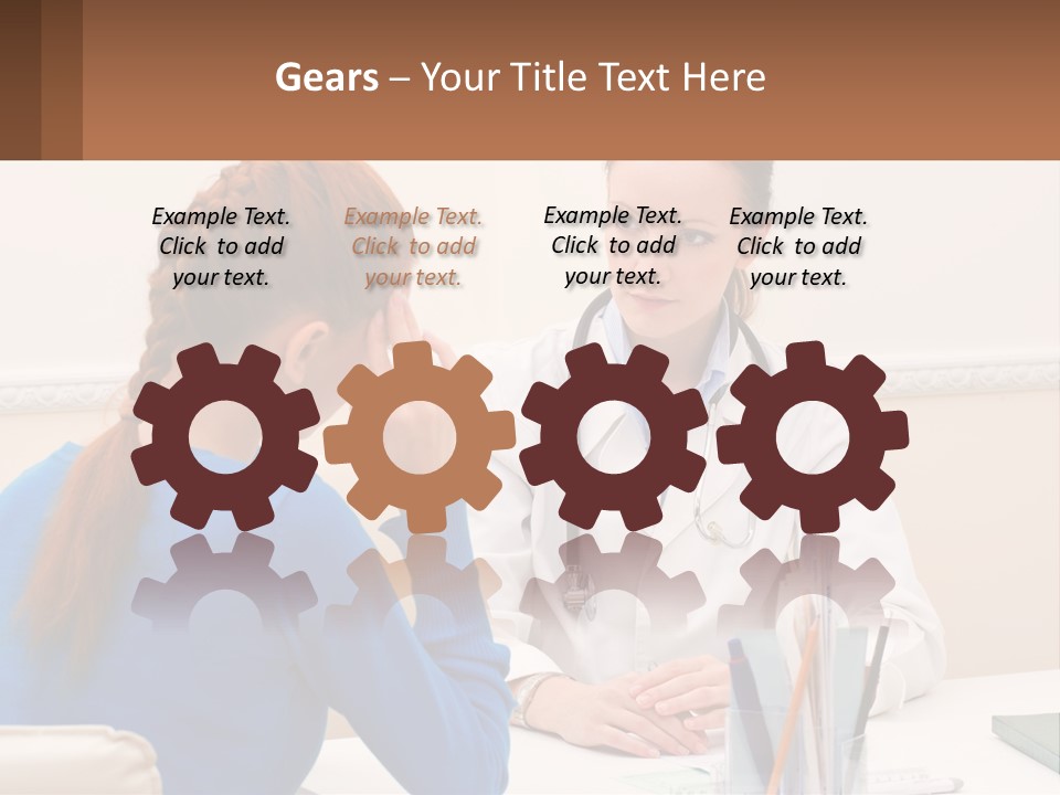 A Doctor Talking To A Patient At A Desk PowerPoint Template