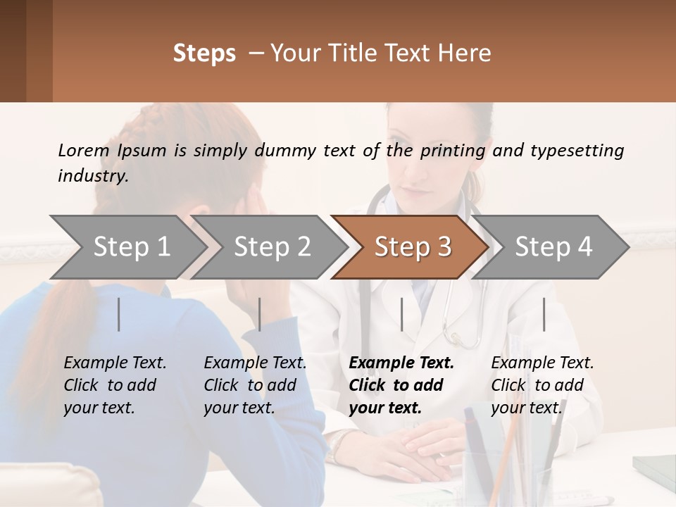 A Doctor Talking To A Patient At A Desk PowerPoint Template
