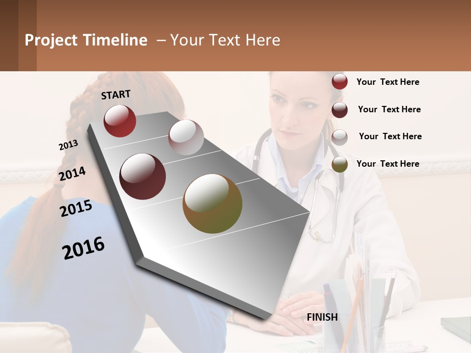 A Doctor Talking To A Patient At A Desk PowerPoint Template