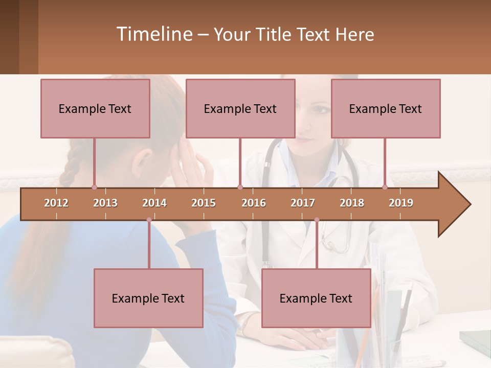 A Doctor Talking To A Patient At A Desk PowerPoint Template