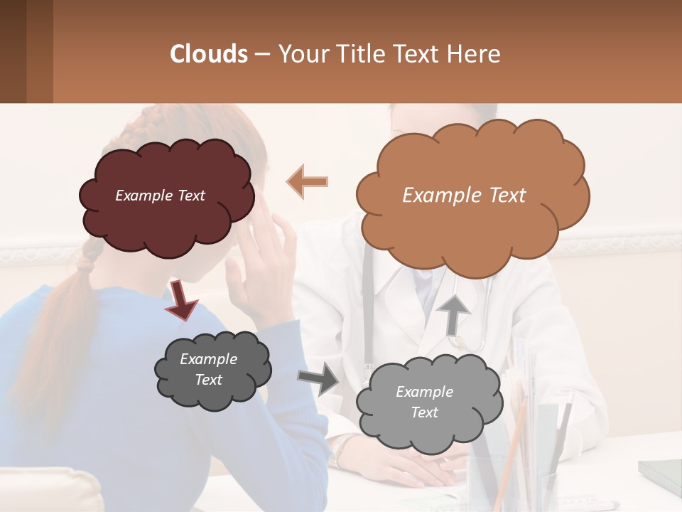 A Doctor Talking To A Patient At A Desk PowerPoint Template