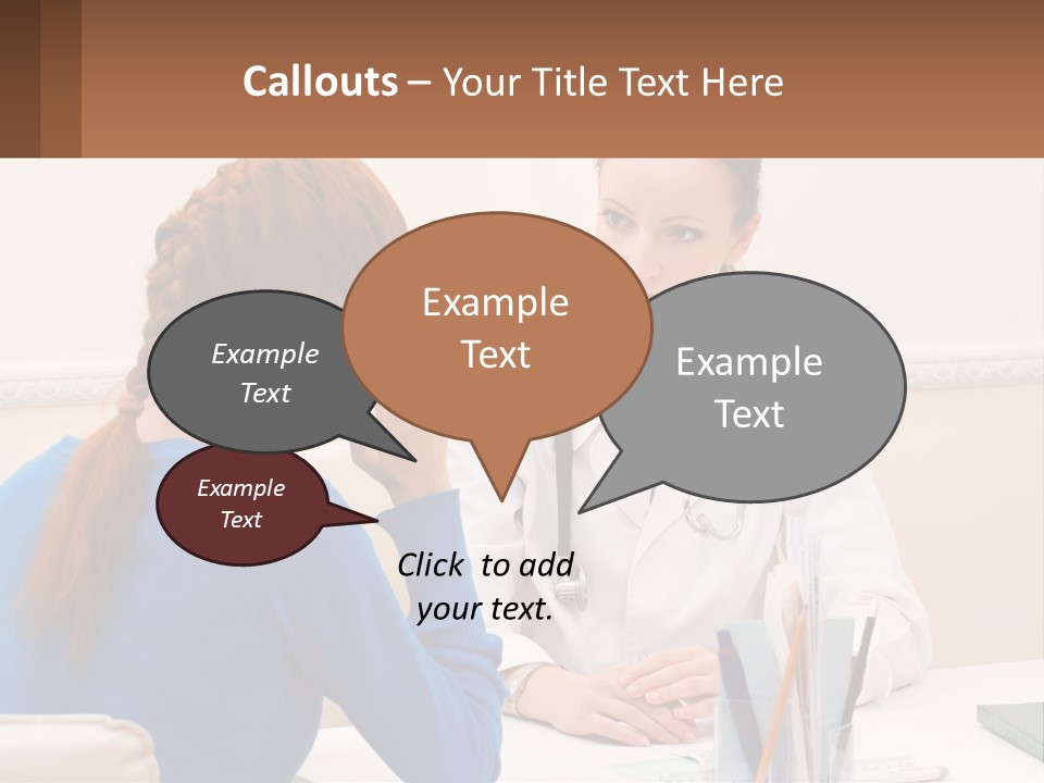 A Doctor Talking To A Patient At A Desk PowerPoint Template