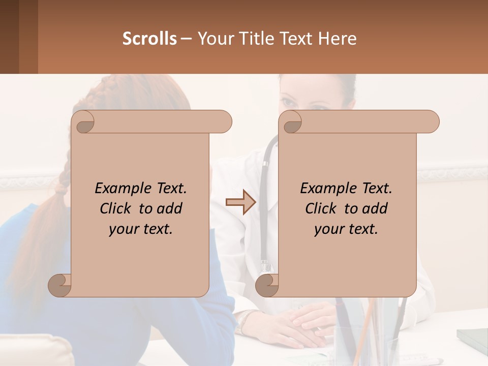 A Doctor Talking To A Patient At A Desk PowerPoint Template