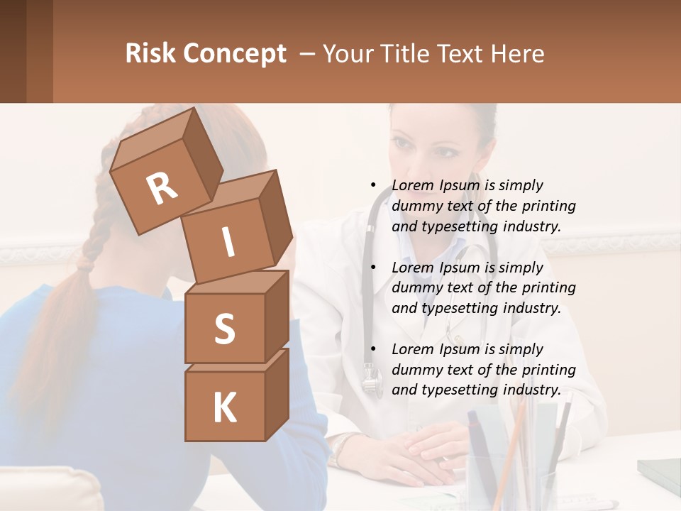 A Doctor Talking To A Patient At A Desk PowerPoint Template