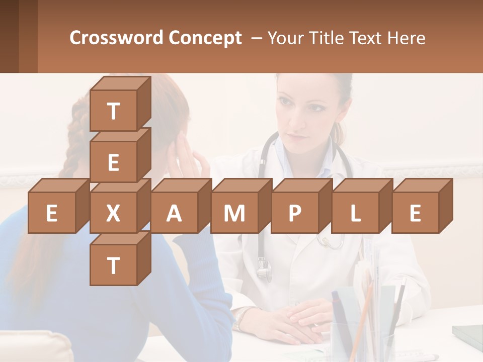 A Doctor Talking To A Patient At A Desk PowerPoint Template