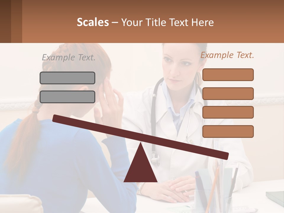 A Doctor Talking To A Patient At A Desk PowerPoint Template
