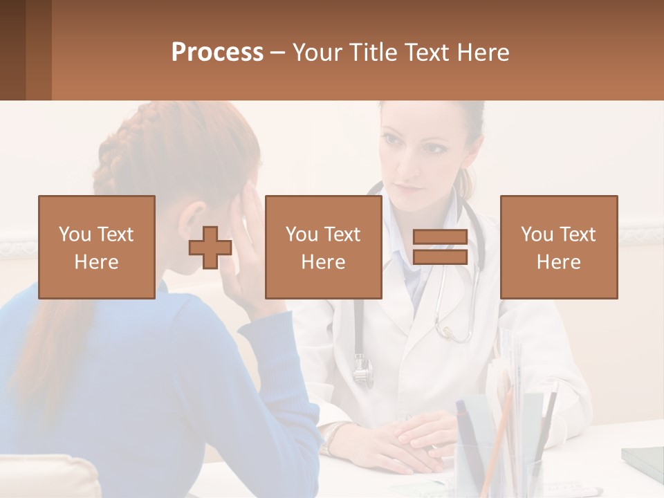 A Doctor Talking To A Patient At A Desk PowerPoint Template