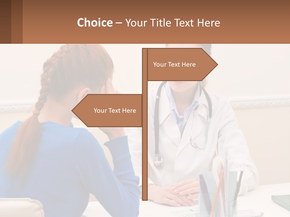 A Doctor Talking To A Patient At A Desk PowerPoint Template