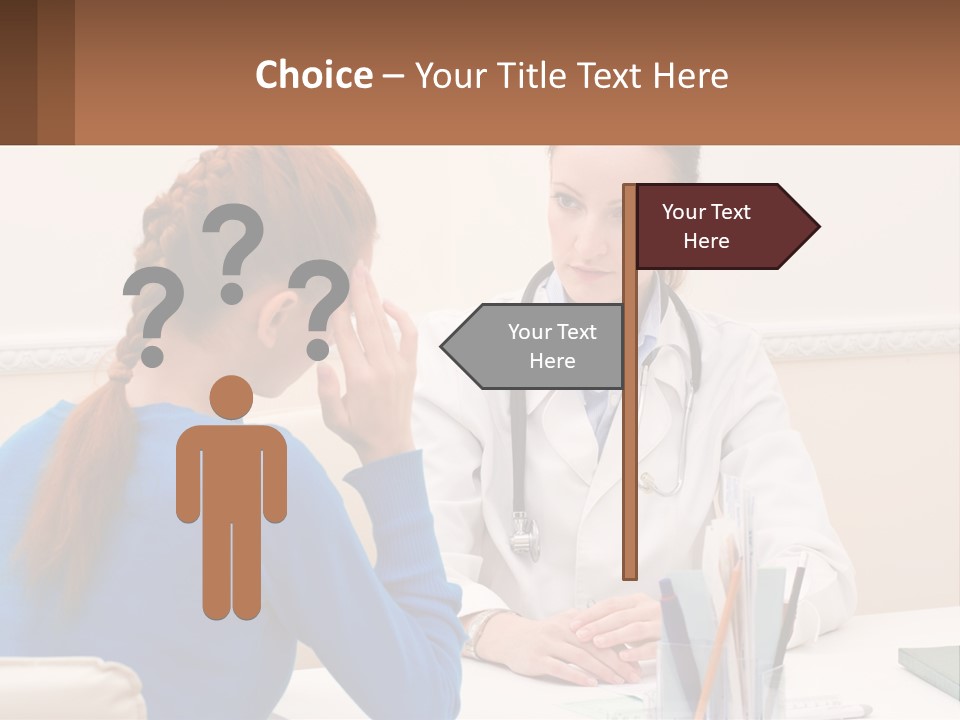 A Doctor Talking To A Patient At A Desk PowerPoint Template