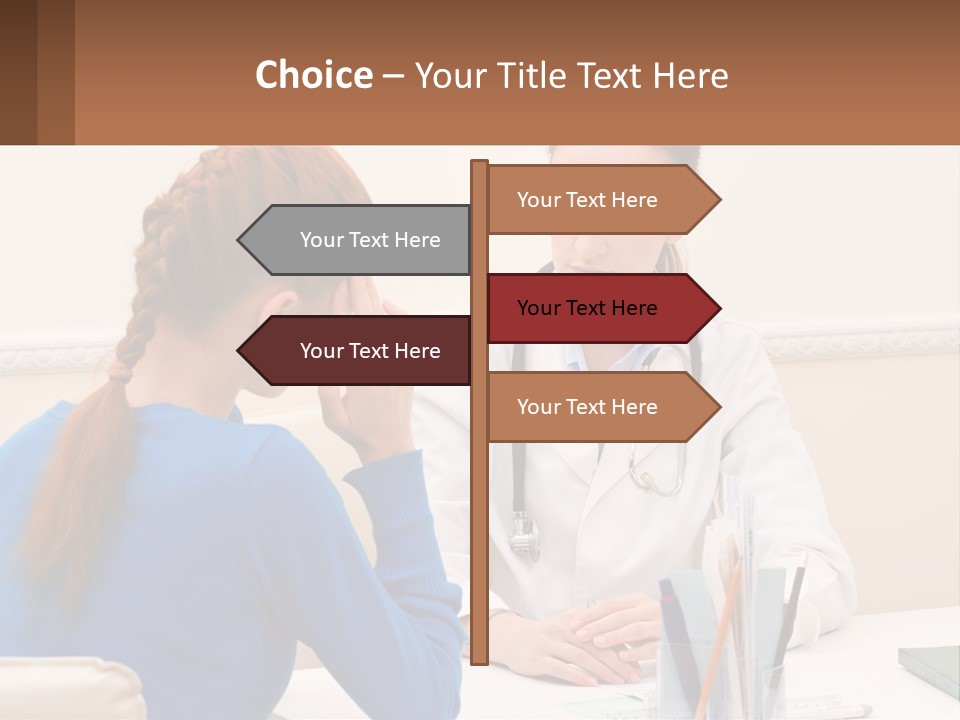 A Doctor Talking To A Patient At A Desk PowerPoint Template