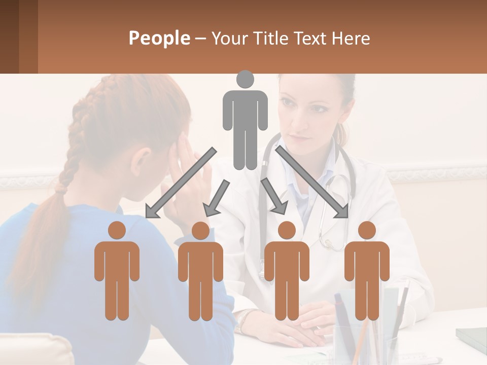 A Doctor Talking To A Patient At A Desk PowerPoint Template