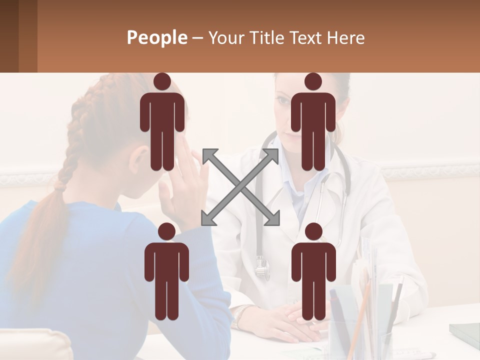 A Doctor Talking To A Patient At A Desk PowerPoint Template