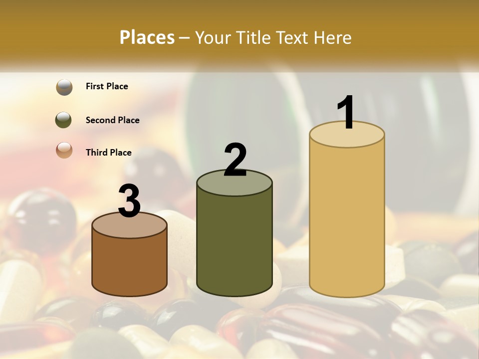 A Bottle Of Pills And Pills On A Table PowerPoint Template