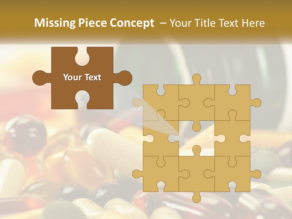 A Bottle Of Pills And Pills On A Table PowerPoint Template