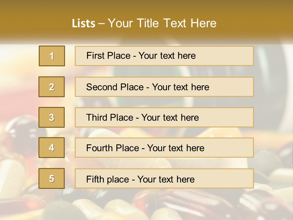 A Bottle Of Pills And Pills On A Table PowerPoint Template