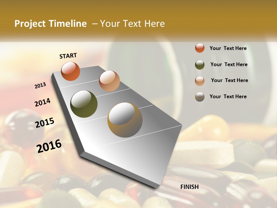 A Bottle Of Pills And Pills On A Table PowerPoint Template