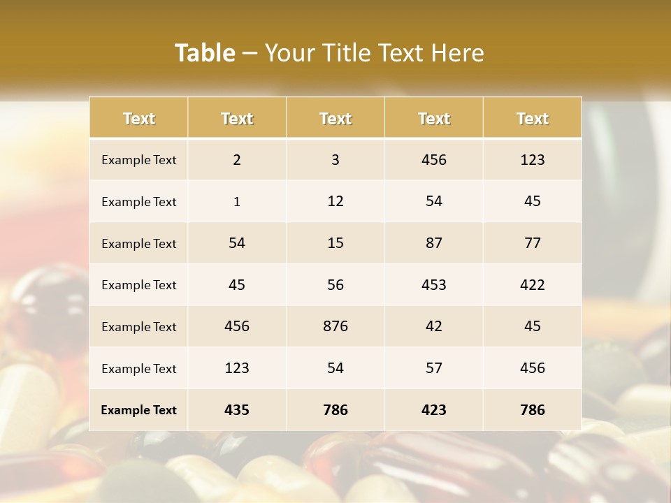 A Bottle Of Pills And Pills On A Table PowerPoint Template