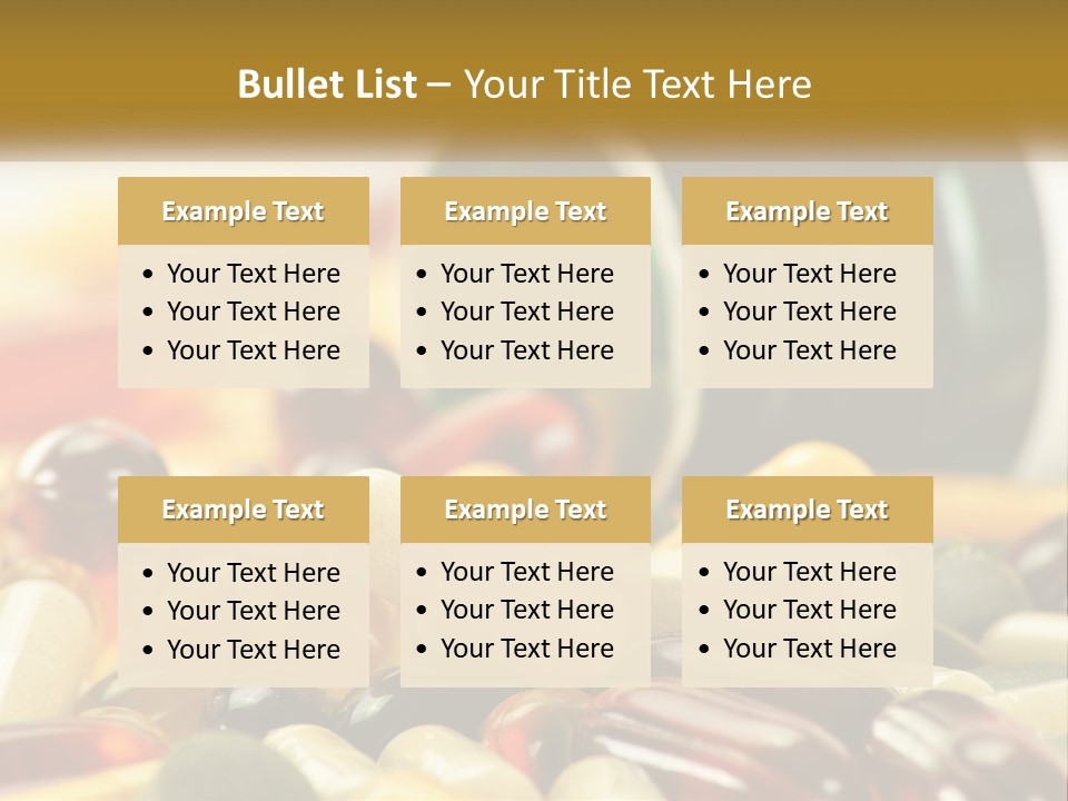 A Bottle Of Pills And Pills On A Table PowerPoint Template